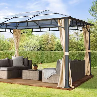 Gazebo da giardino, Sunset Deluxe, tetto rigido, 3×4 m
