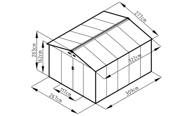 Casetta in metallo ARCHER E - 8.92m²