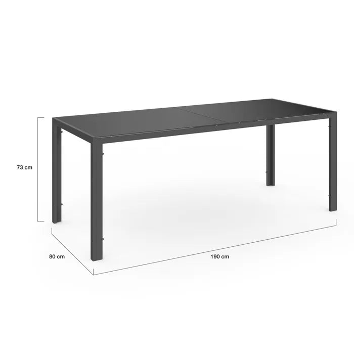 Salotto da giardino MADRID tavolo 190 CM e 8 sedie impilabili