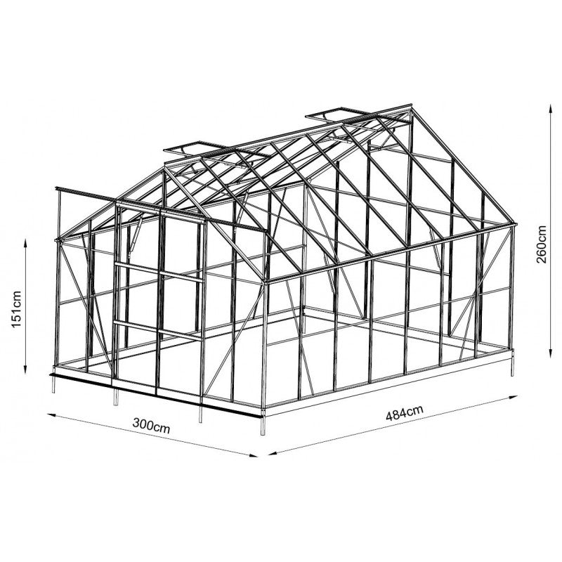 Serra da Giardino 14,52m² in Alluminio Antracite e Vetro Temperato 4mm - Prima
