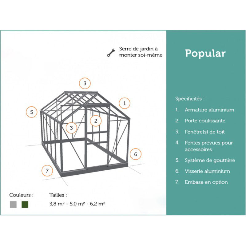 Serra da Giardino 5m² in Vetro Orticolo - POPULAR
