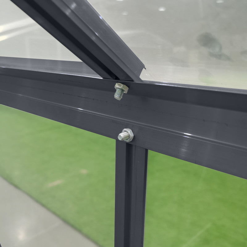 Serra da Giardino 4,57m² in Alluminio Antracite e Vetro Temperato 4mm - RINCA