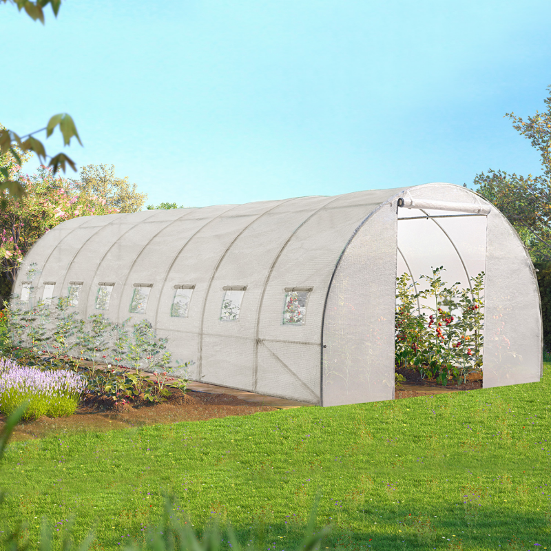 Serra Tunnel da Giardino 4 Stagioni 24M² 8x3M Bianca Gamma Orticola - VERA