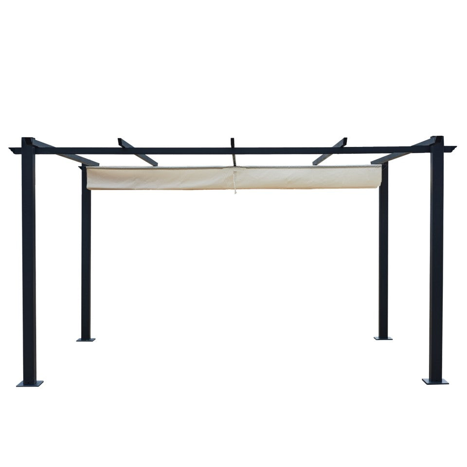 Gazebo / Pergola in alluminio, 3x4m, telo scorrevole retrattile