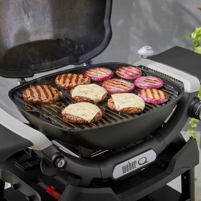 Barbecue a gas Q 1200N con tavolini laterali e supporto compatto