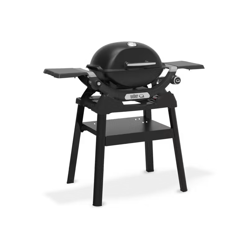 Barbecue a gas Q 1200N con tavolini laterali e supporto compatto