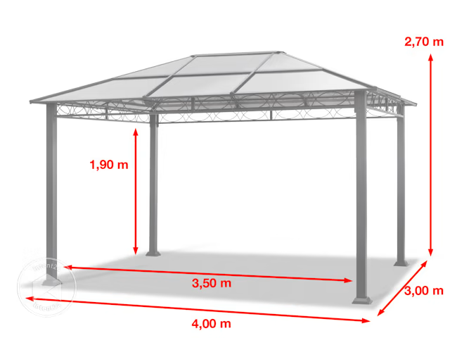 Gazebo da giardino, Paradise Deluxe, 3×4 m