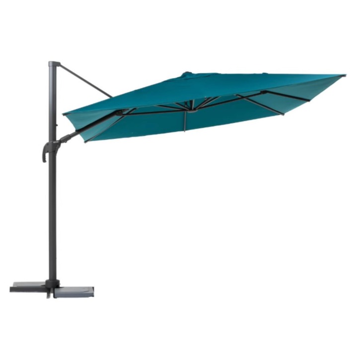Ombrellone decentrato rettangolare inclinabile MELHIA Bleu canard / Graphite