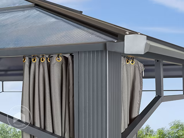 Gazebo da giardino, Sunset Deluxe, tetto rigido, 3×4 m