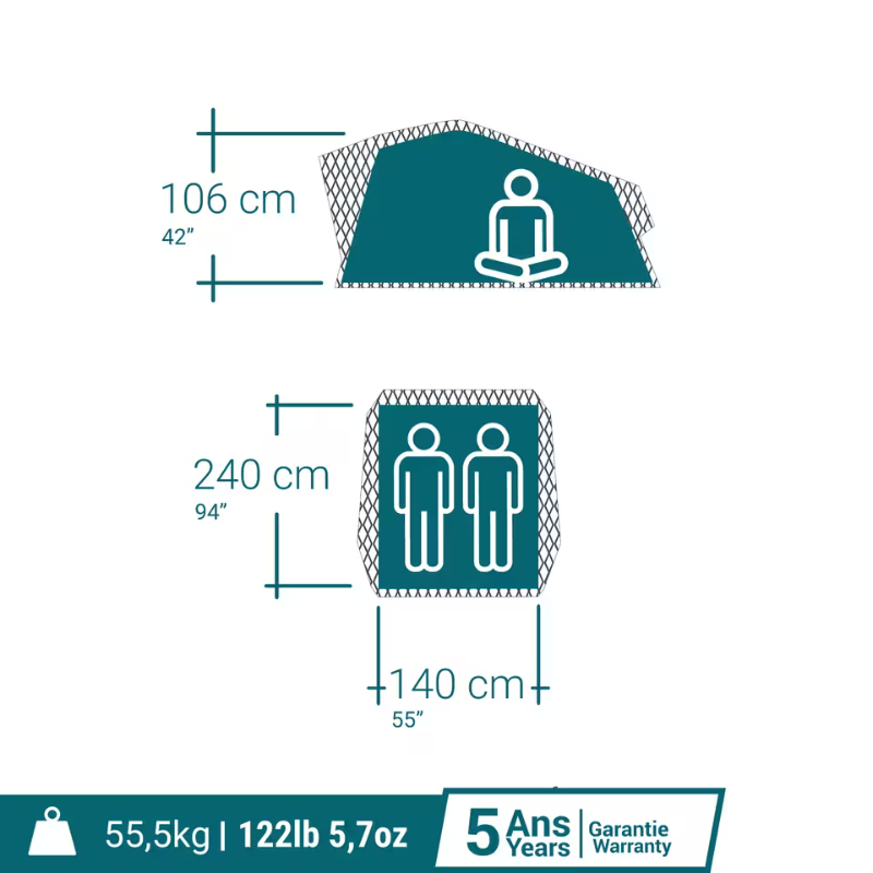 Tenda da Tetto MH500 Fresh & Black - 2 Persone