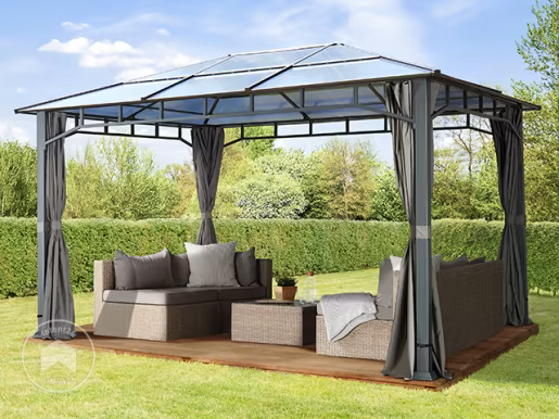 Gazebo da giardino, Sunset Deluxe, tetto rigido, 3×4 m