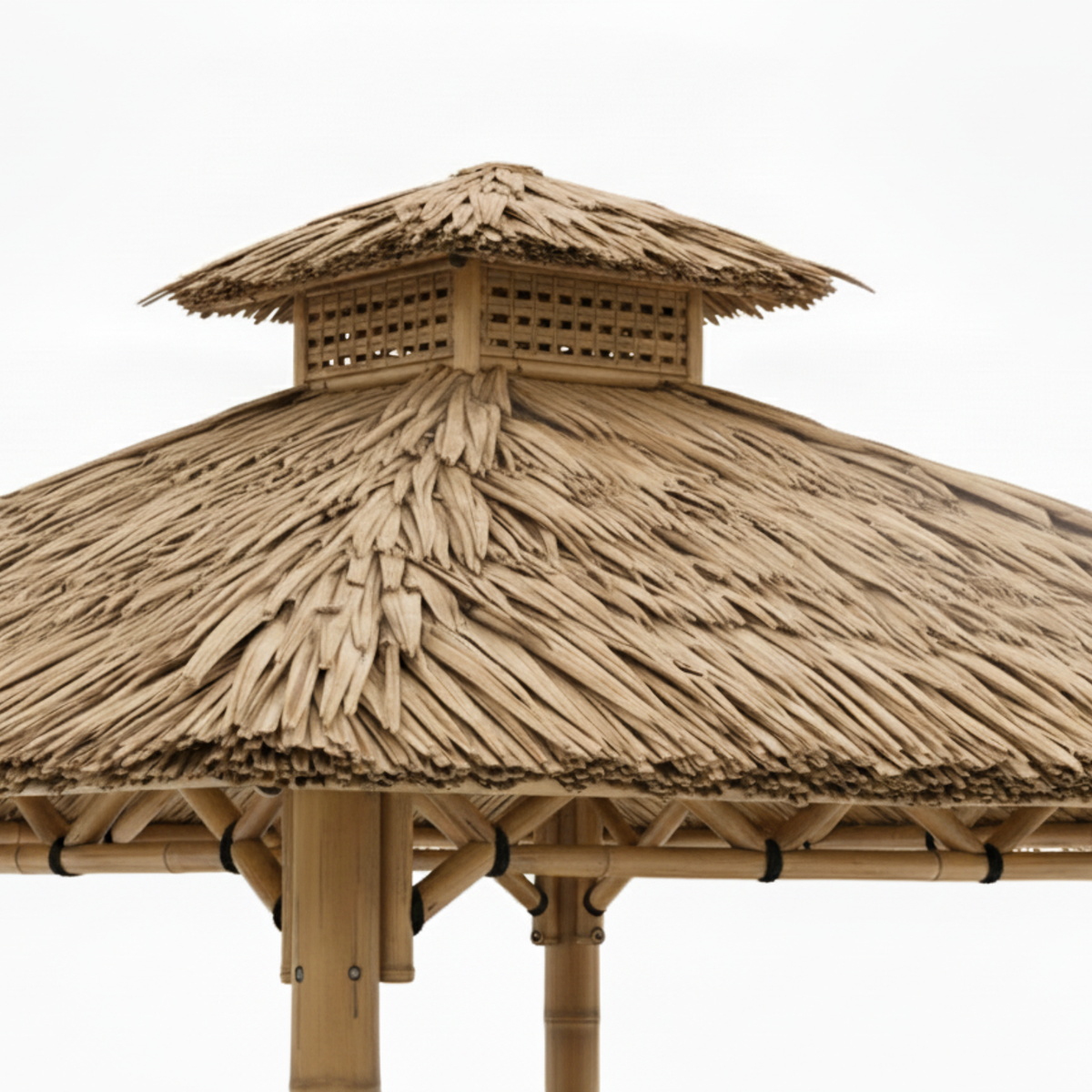 Paillote in Bambù da Giardino | Gazebo & Pergola Naturale con Tetto in Bambù o Palma | 250x250 & 300x300 cm