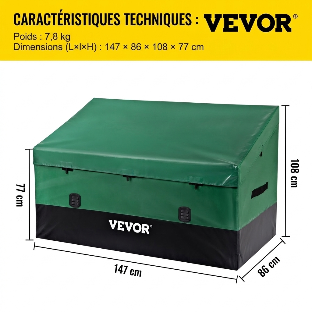 VEVOR - Baule di Stoccaggio Esterno XXL 1013L - 147x86x108cm