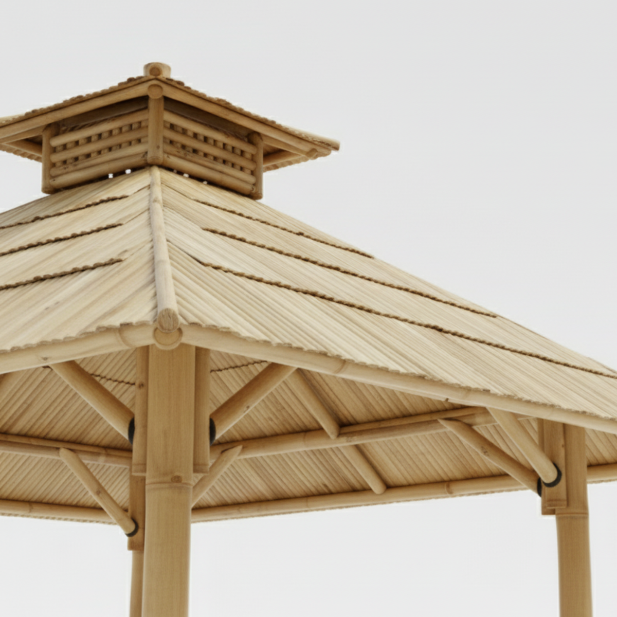 Paillote in Bambù con Pavimento Sopraelevato | Gazebo & Pergola Balinese con Tetto in Bambù o Palma | 250x250 & 300x300 cm