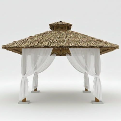 Paillote in Bambù da Giardino | Gazebo & Pergola Naturale con Tetto in Bambù o Palma | 250x250 & 300x300 cm