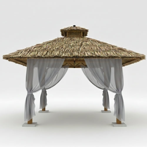 Paillote in Bambù da Giardino | Gazebo & Pergola Naturale con Tetto in Bambù o Palma | 250x250 & 300x300 cm
