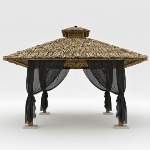 Paillote in Bambù da Giardino | Gazebo & Pergola Naturale con Tetto in Bambù o Palma | 250x250 & 300x300 cm
