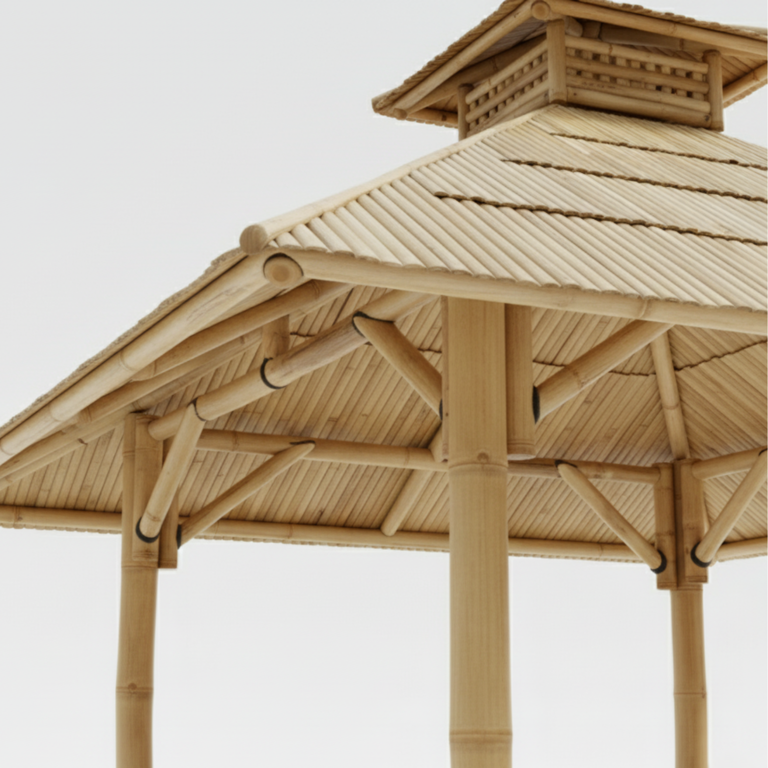 Paillote in Bambù con Pavimento Sopraelevato | Gazebo & Pergola Balinese con Tetto in Bambù o Palma | 250x250 & 300x300 cm