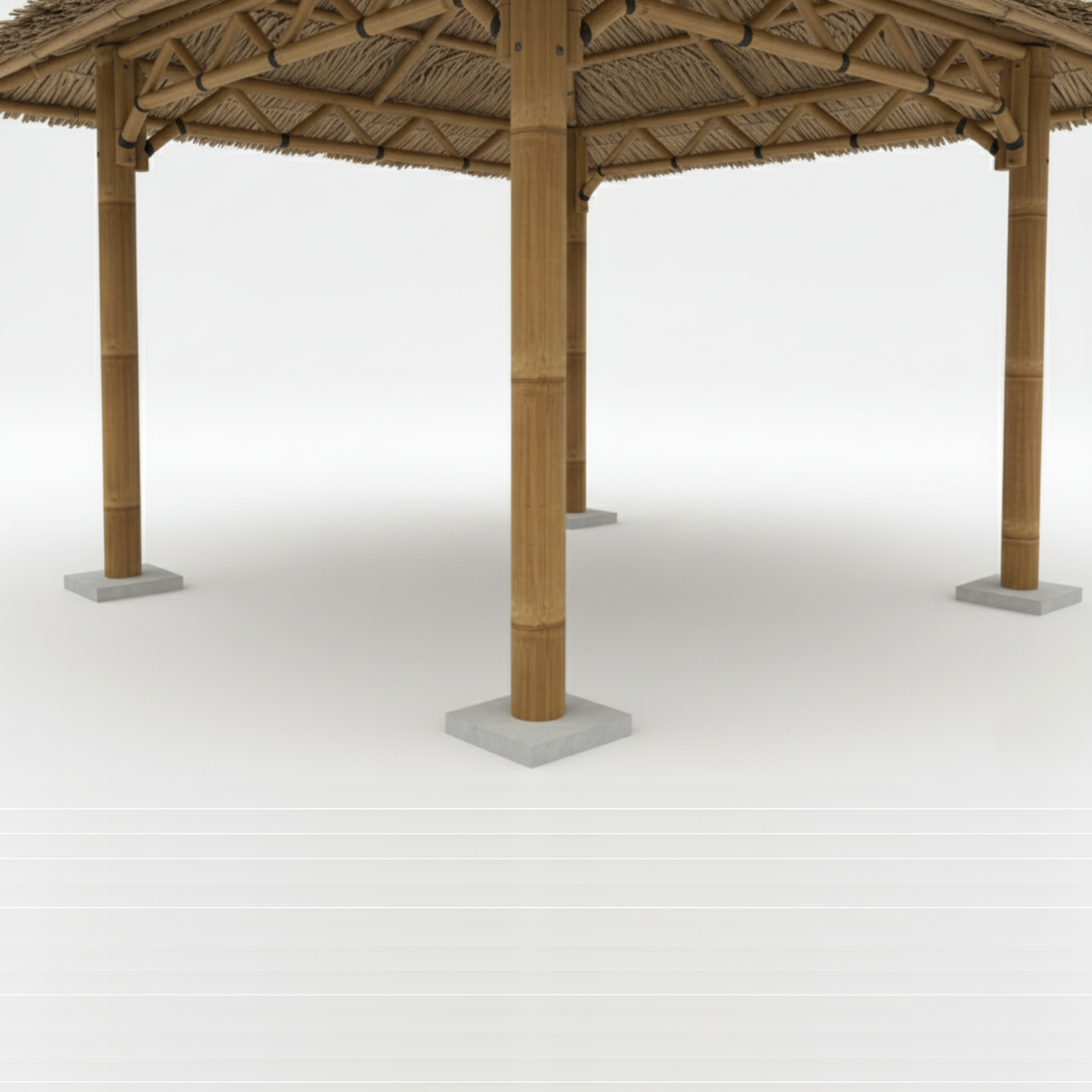 Paillote in Bambù da Giardino | Gazebo & Pergola Naturale con Tetto in Bambù o Palma | 250x250 & 300x300 cm