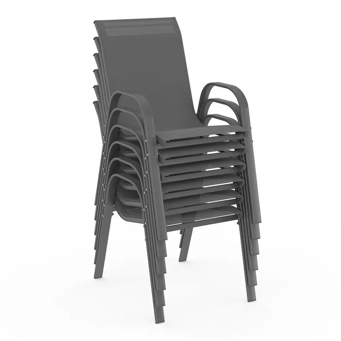 Salotto da giardino MADRID tavolo 190 CM e 8 sedie impilabili