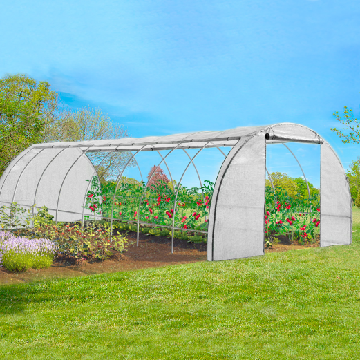 Serra Tunnel da Giardino 4 Stagioni 24M² 8x3M Bianca Gamma Orticola - VERA
