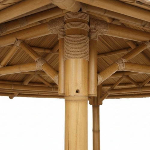 Paillote in Bambù con Panche M2 | Gazebo & Pergola Naturale con Tavoli | Tetto in Bambù o Palma | 250x250 & 300x300 cm