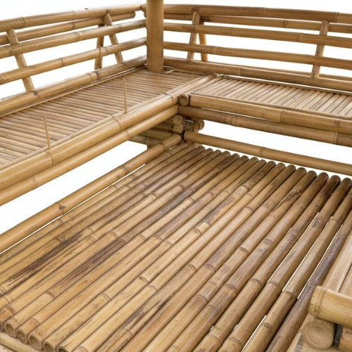 Paillote in Bambù con Panche M2 | Gazebo & Pergola Naturale con Tavoli | Tetto in Bambù o Palma | 250x250 & 300x300 cm