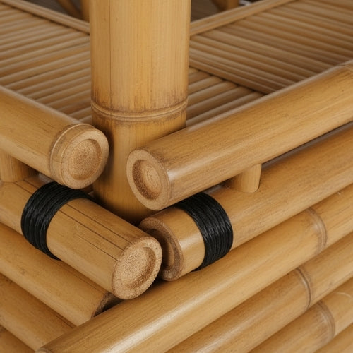 Paillote in Bambù con Panche M2 | Gazebo & Pergola Naturale con Tavoli | Tetto in Bambù o Palma | 250x250 & 300x300 cm