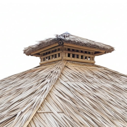 Paillote in Bambù con Panche M2 | Gazebo & Pergola Naturale con Tavoli | Tetto in Bambù o Palma | 250x250 & 300x300 cm