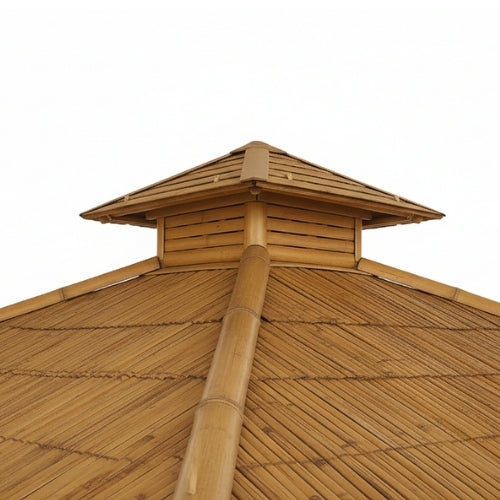 Paillote in Bambù con Panche M2 | Gazebo & Pergola Naturale con Tavoli | Tetto in Bambù o Palma | 250x250 & 300x300 cm