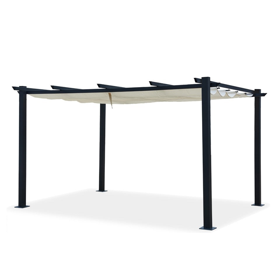 Gazebo / Pergola in alluminio, 3x4m, telo scorrevole retrattile